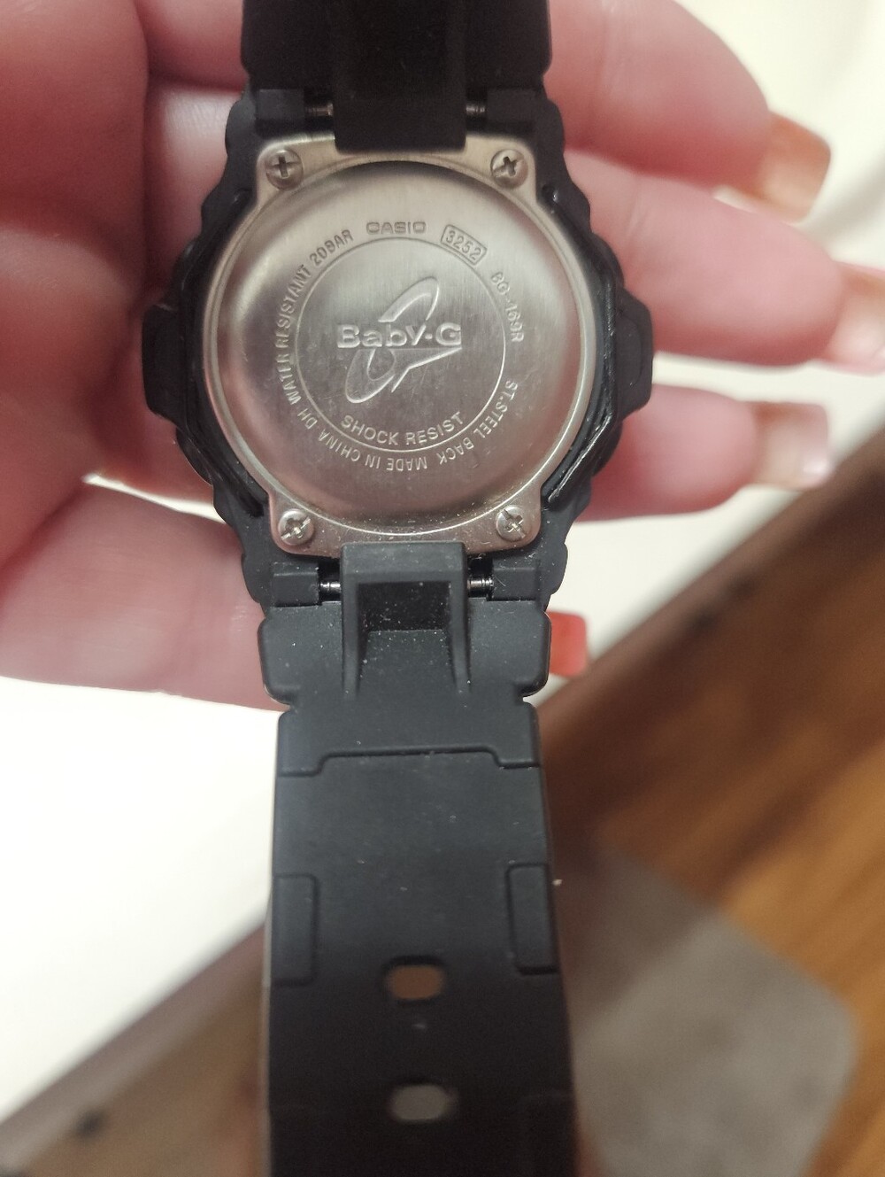 VERY RARE Casio Baby-G Shock  Black and Pink Abd Silver Resin Backplate Watch